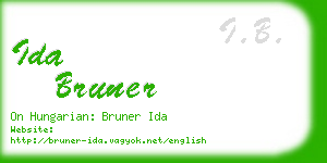 ida bruner business card